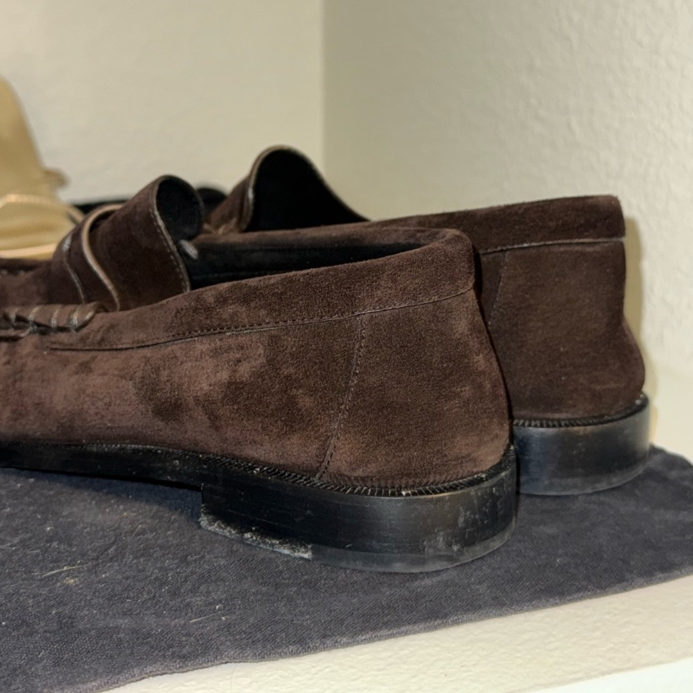 SAINT LAURENT LE LOAFER SUEDE PENNY LOAFERS - Picture 16 of 16